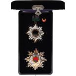 ORDER OF THE RISING SUN Grand Cross Set, 1st Class instituted in 1875. Sash Badge, 115x78 mm, gilt