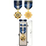 Navy Gallantry Cross 2nd Class. Breast Badge, gilt Bronze, 32 mm, enameled, original ribbon with