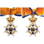 ORDER OF THE ORANGE NASSAU Commander's Cross, 3rd Class, instituted in 1892. Neck Badge, 85 x 55 mm,