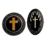 Badges of Catholic Associations in Support of Fallen Soldiers 1914 Breast Badges, silvered Bronze,