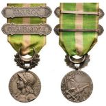 Morocco Campaign Medal, instituted in 1909 Breast Badge, 30 mm, Silver, original suspension ring and