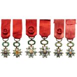 Lot of 3 ORDER OF THE LEGION OF HONOR Officer's Crosses Miniature, 4th (2x) and 5th Republic (1870-