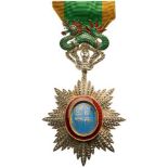 ORDER OF THE DRAGON OF ANNAM Knight ‘s Cross, 5th Class, instituted in 1886. Breast Badge, Silver,