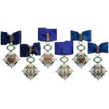 Lot of 3 ROYAL ORDER OF THE YUGOSLAV CROWN Commander's Crosses, 3rd Class, instituted in 1929.