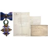 ORDER OF CIVIL MERIT Commander's Cross, 2nd Type, 1942-1975. Neck Badge, 75x48 mm, gilt Silver,