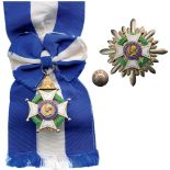 ORDER OF FRANCISCO MORAZAN Grand Cross Set, 1st Class, instituted in 1941. Sash Badge, gilt