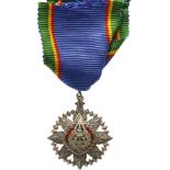 ORDER OF THE CROWN OF SIAM Knight’s Cross, 5th Class, instituted in 1869. Breast Badge, 38x33 mm,