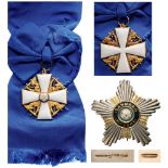 ORDER OF THE WHITE ROSE Grand Cross Set, 1st Class, instituted in 1919. Sash Badge, 55 mm, gilt