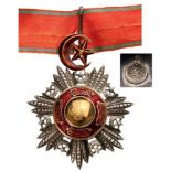 ORDER OF MEDJIDIE Commander's Cross, 3rd Class, instituted in 1852. Neck Badge, 77x64 mm, Silver