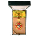 NATIONAL ORDER Commander’s Cross. Neck Badge, 72x45 mm, gilt bronze, enameled, maker’s mark "A.B&