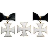 RELIGIOUS ORDER Grand Officer's Set. Neck Badge, 55 mm, gilt Silver, both sides enameled, original