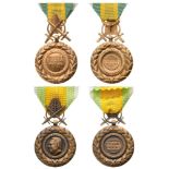 Military Merit Medals, instituted in 1950 1st and 2nd Type. Breast Badges, 35 mm, original