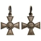 SAINT GEORGE CROSS FOR THE TROOPS 3rd Class, instituted in 1765. Breast Badge, 32 mm, Silver,