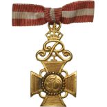 Long Service Cross for 50 Years of Service Breast Badge, 37 x 20 mm, gilt Bronze, original