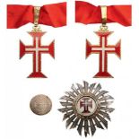 ORDER OF THE CHRIST Grand Officer's Set, 2nd Class, Republic of Portugal, instituted in 1917. Neck