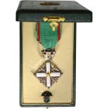 ORDER OF MERIT OF THE ITALIAN REPUBLIC Knight's Cross, instituted in 1951. Breast Badge, 59x45 mm,