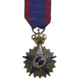 ORDER OF ISMAIL Knight’s Cross Miniature, instituted in 1915. Breast Badge, 30x20 mm, gilt Silver,