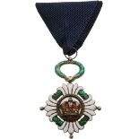 ORDER OF THE CROWN Knight’s Cross, 5th Class. Breast Badge, Silver, 42 mm, both sides enameled (a