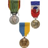 Lot of 3 Medal Federal Union of Combatants Medal, Benevolent Society Medal, Labor Silver Medal.