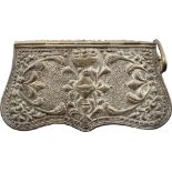 Silver Ottoman Cartridge Box with belt, 18th Century Silver cartridge box, embossed with floral