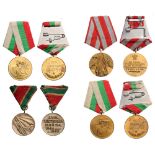 Lot of 4 Decoration Jubilee Medal for the 1300 Years of Bulgaria (2), Jubilee Medal of the 100th