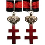 TEMPLAR ORDER Commander’s Cross. Neck Badge, 52x34 mm, silver, both sides enameled, original