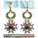 ORDER OF THE BLACK STAR Commander's Cross, 3rd Class, instituted in 1889. Neck Badge, 90x52 mm, gilt