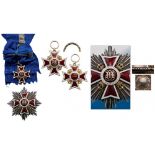 ORDER OF THE CROWN OF ROMANIA, 1881 Grand Cross Set, 2nd Model (1932) for Civil. Sash Badge, 60