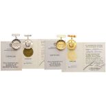 Lot of 2 Revolutionary Police Medal 1st and 2nd Classes. Breast Badges, 30 mm, gilt and silvered