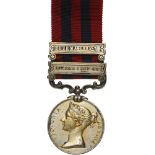 India General Service Medal, instituted in 1854 Breast Badge, 36 mm, Silver, named on the rim to “