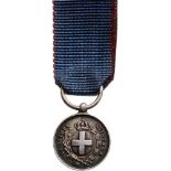 Bravery Medals (Al Valore Militare) Miniature. Breast Badge, French type 1859, 12 mm, Silver, with