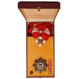 ORDER OF THE CROWN OF ITALY Grand Cross Set, 1st Class. Sash Badge, GOLD, both sides enameled,
