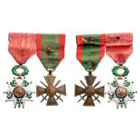 Medal Bar with 2 Decorations Bar of Knight’s Cross, 4th Republic (1951-1958), 5th Class and 1939-