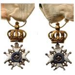 DECORATION OF THE LILY, instituted in 1814 Breast Badge, silver with gold crown, 18 mm, both sides