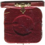 Box of issue for a Medal given by Pope Leo XIII (1878-1903) Red leather box, 55x55x15 mm, with