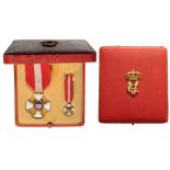 ORDER OF THE CROWN OF ITALY Knight’s Cross, 5th Class, instituted in 1868. Breast Badge, 37 mm,