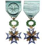 ORDER OF THE BLACK STAR Officer's Cross, 4th Class, instituted in 1889. Breast Badge, 63x38 mm, gilt