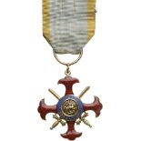 ORDER OF SAINT GEORGE OF THE REUNION Knight's Cross. Breast Badge, GOLD, approx. 8 g, hallmarked,