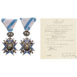ORDER OF SAINT SAVA Knight’s Cross, 3rd Type, instituted in 1883. Breast Badge, 48x41 mm, Silver,
