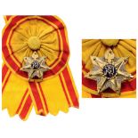 ORDER OF THE STAR OF REPUBLIC (BINTANG REPUBLIK INDONESIA) 1st Class. Sash Badge, 56 mm, silvered