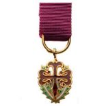 ORDER OF ST. JAGO OF THE SWORD Knight’s Badge Miniature. Breast Badge, GOLD, 18x12 mm, one side