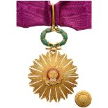 ORDER OF THE SUN OF PERU Commander’s Cross, 3rd Class, instituted in 1821. Neck Badge, 89x59 mm,