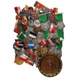 IMPORTANT LOT OF 90 SWISS MEDALS AND BADGES MOSTLY RELATED TO SPORT–SHOOTING–MILITARY Breast Badges,