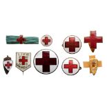 Lot of 8 RED CROSS 8 Red Cross Associations Badges (2 Belgium, 1 Canadian together with 5 others).