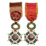 MILITARY ORDER OF SAINT FERDINAND Officer’s Cross. Breast Badge, GOLD, enameled (chips), an early