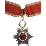 ORDER OF OUISSAM HAFIDIEN Commander's Cross, instituted in 1910. Neck Badge, 76x60 mm, Silver