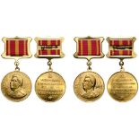 Lot of 2 Medal for 120 Years of the Birth of Joseph Stalin 1879-1999, instituted in 1999 Breast