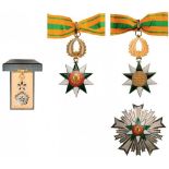 ORDER OF MERIT Grand Officer's Set, 2nd Class, instituted in 1970. Neck Badge, 99x55 mm, gilt