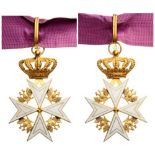 ORDER OF SAINT JOHN, PRIORY OF RUSSIA Commander's Cross, instituted in 1864. Neck Badge, 85x55 mm,