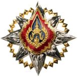 ORDER OF THE CROWN OF SIAM Grand Cross Star, 1st Class, instituted in 1869. Breast Badge, gilt